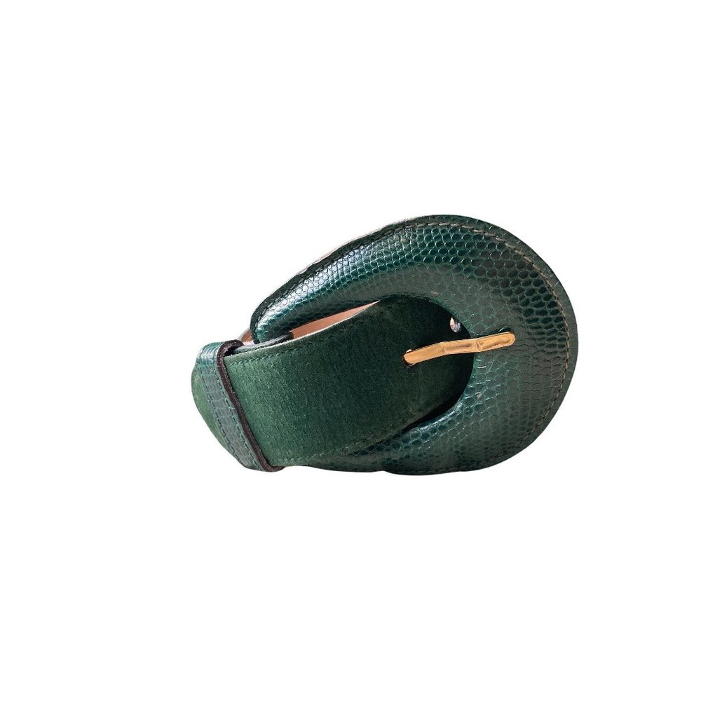 Small | Medium | Vintage 90's Hunter Green Leather belt
